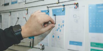 A professional website designer creating a logical site architecture with an effective user experience.