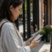 A potential customer searching on her phone for a local business.
