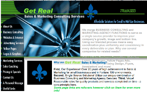 Image of the original Get Real Sales and Marketing Services website.