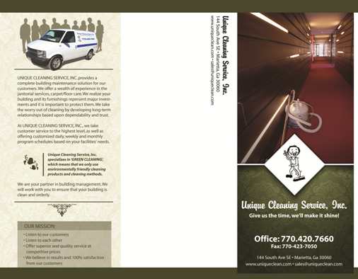 Tri-Fold Print Ad design for service business.